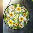 thumbnail image 1 of Magnolia Flower Glass Suncatcher v6, Floral Window Hanging, Spring Botanical Decor, 6.3 in, 1 of 3