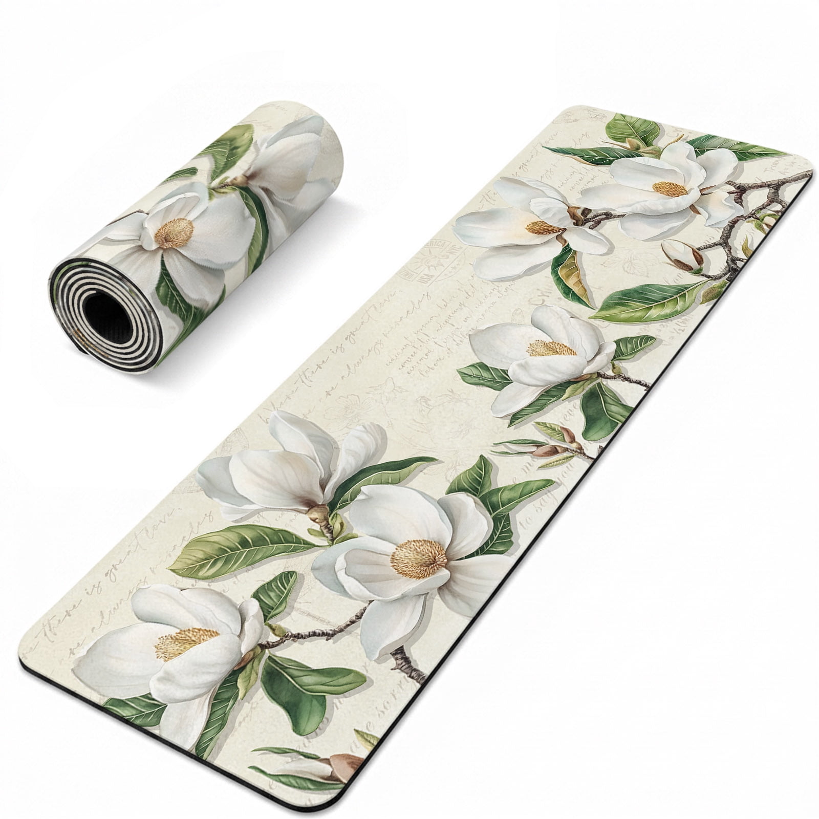 Potts Instulated Magnolia Flower Heat Insulation Mats for Countertop Green Leaf Pastoral ...