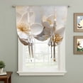 thumbnail image 1 of Magnolia Flower Tie Up Curtain 45 Inches Long, Retro Flowers Balloon Style Kitchen Window Curtain Over Sink, Small Window Rod Pocket Curtain 34"x45", 1 of 9