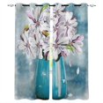 thumbnail image 1 of Magnolia Flower Vintage Wood Grain Window Curtains Bedroom Kitchen Drapes Panel Curtains for Living Room Christmas Home Decor, 1 of 6