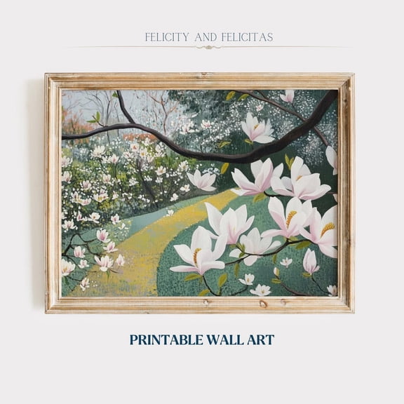 Magnolia Flower Wall Art, Spring Floral Art, Spring Farmhouse Decor, Magnolia Canva, Wall Art, Modern Wall Decor, 24x36 UNFRAMED