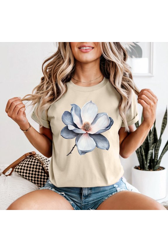 Magnolia Flower Womens T-Shirt Floral Nature Tee All Size S-5XL