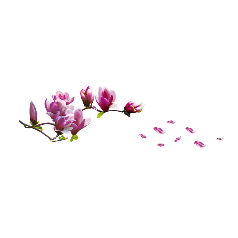 Magnolia Flowers Background Wall Stickers Removable Art Murals Decals