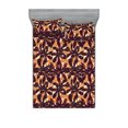 thumbnail image 1 of Magnolia Flowers Fitted Sheet & Pillow Sham Set, Dreamy Pattern of Floral Boho Silhouettes with Warm Colors, Decorative Printed 3 Piece Bedding Decor, Queen, Marigold Dried Rose Cream, by Ambesonne, 1 of 2