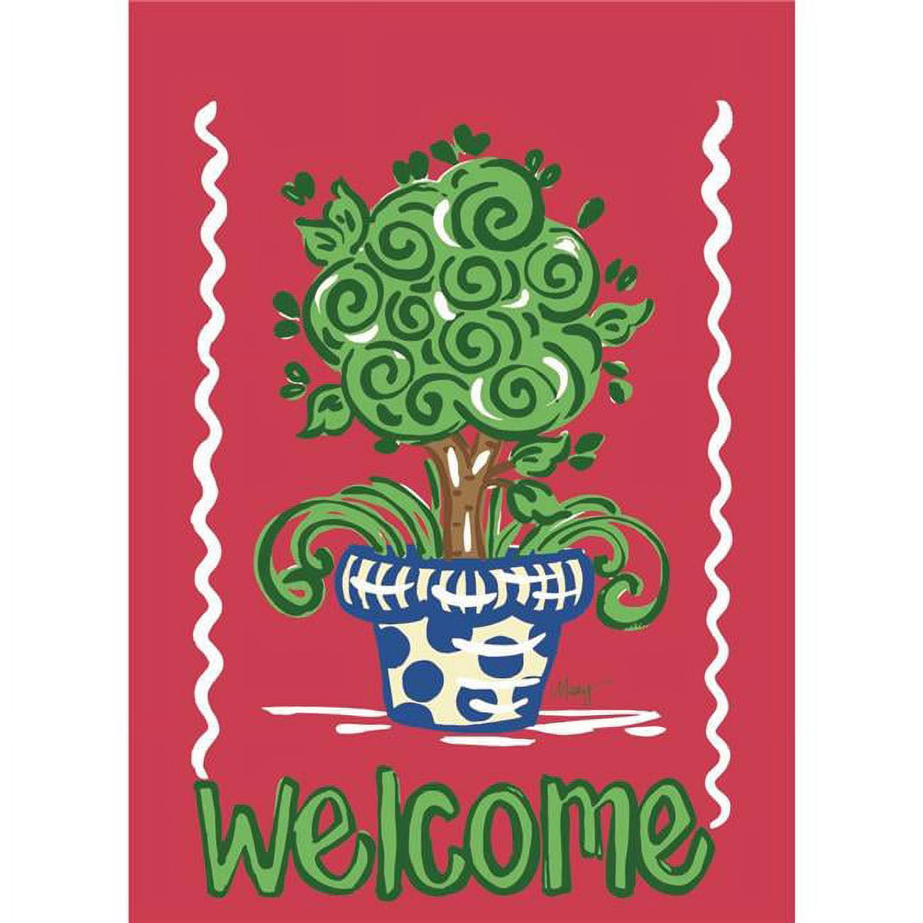 Welcome Topiary Multi-Color Polyester Garden Flag 13" x 18"