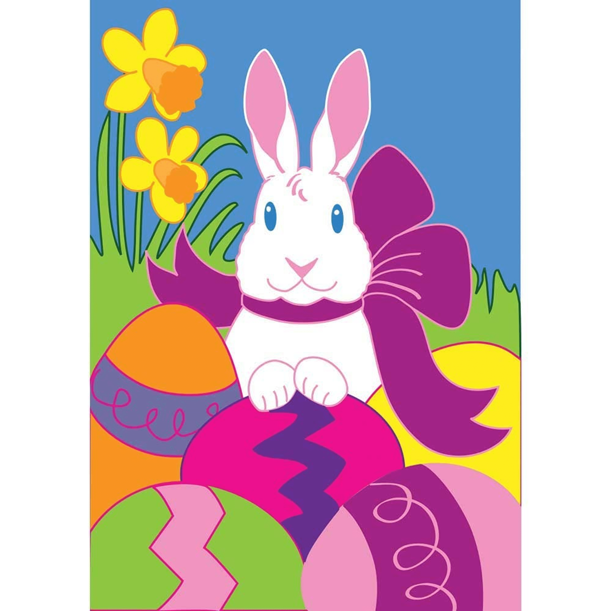 Easter Bunny Multi-Color Polyester Garden Flag 18" x 13"