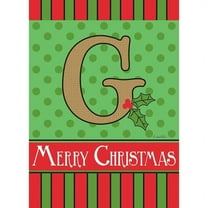 Magnolia Garden Flags 1653 13 x 18 in. Merry Christmas Monogram G Burlap Garden Flag