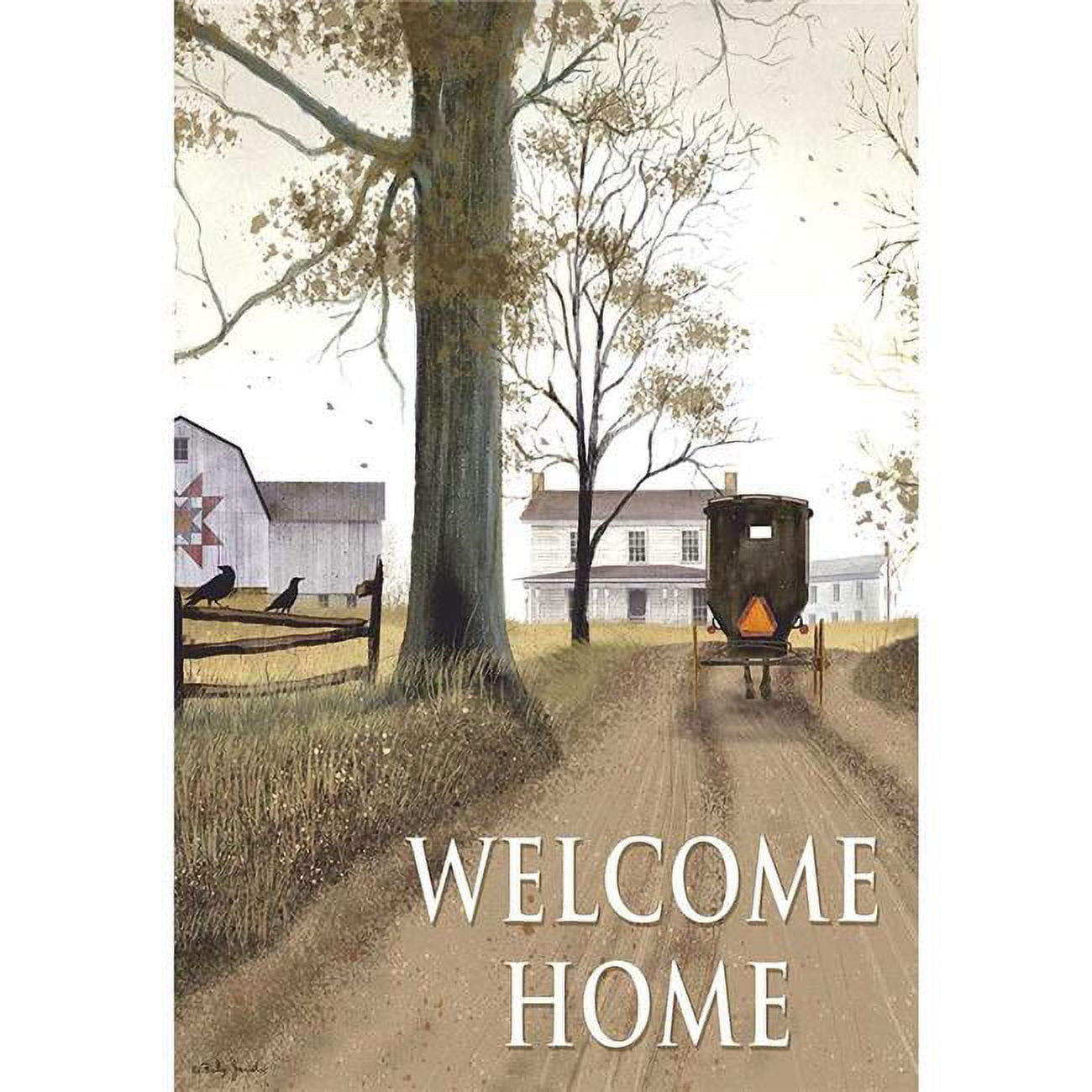 Amish Welcome Home Buggy Polyester Garden Flag