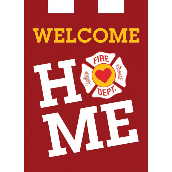 Magnolia Garden Flags M010013 13 x 18 in. Fire Fighter Welcome Burlap Garden Flag