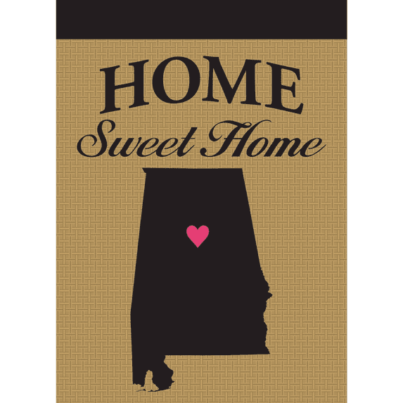 Magnolia Garden Flags M010070 Alabama Home Sweet Home Burlap Garden Flag
