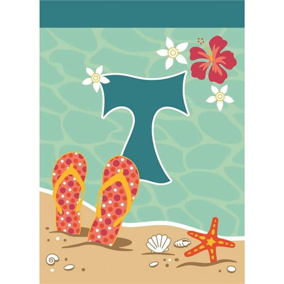 Magnolia Garden Flags M030035 Flip Flop Monogram T Polyester Garden Flag