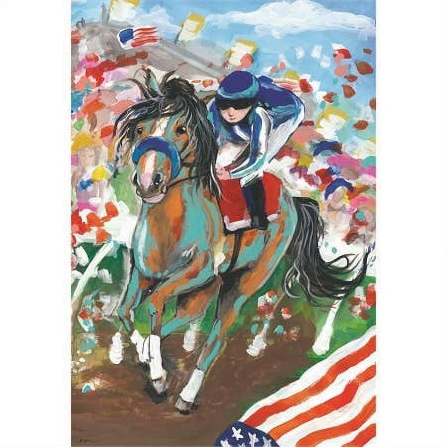 Derby Day Multicolor Polyester Garden Flag 13" x 18"