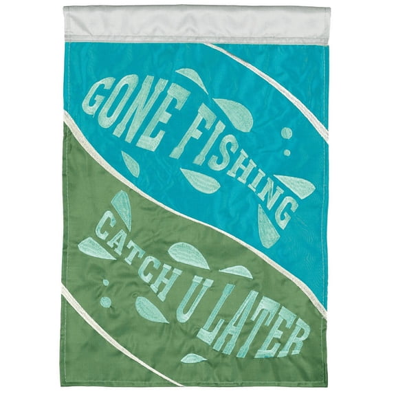 Magnolia Garden Gone Fishing Catch U Later 13 x 18 Inch Polyester Garden Flag