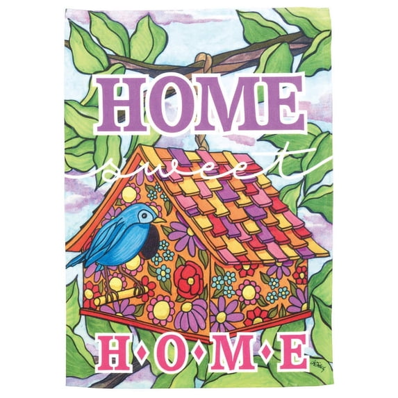Magnolia Garden Home Sweet Home Floral Birdhouse 13 x 18 Inch Polyester Garden Flag