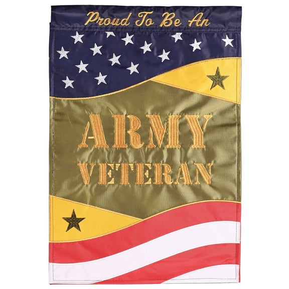 Magnolia Garden Proud Army Veteran Stars Stripes 13 x 18 Inch Polyester Garden Flag