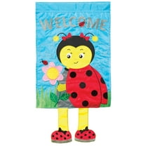 Magnolia Garden Welcome Cute Ladybug 13 x 24 Inch Polyester Crazy Legs Garden Flag