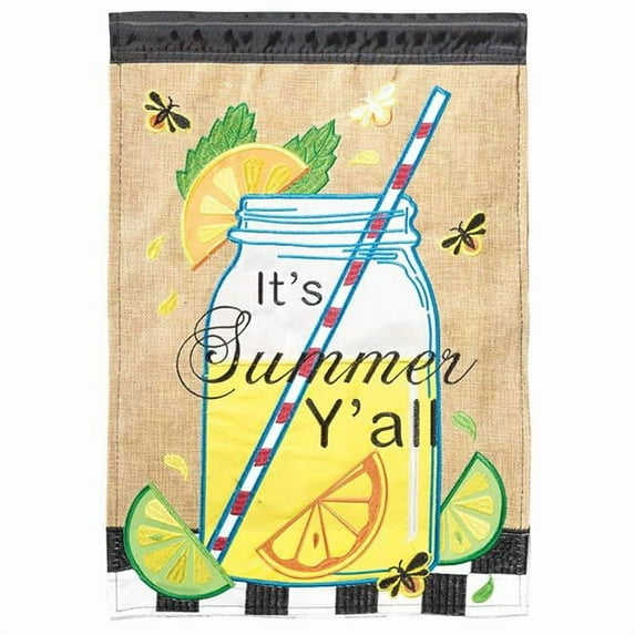 Magnolia Gardens 1013 13 x 18 in. Double Applique Its Summer Y All Garden Flag