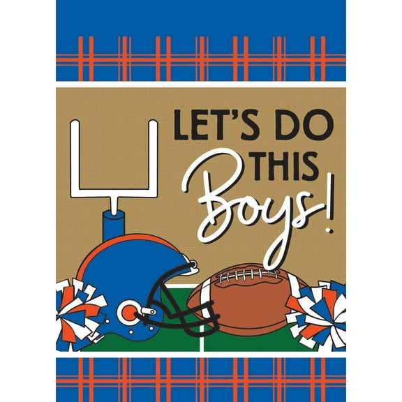 Magnolia Gardens M010079 13 x 18 in. Double Applique Football In Va Navy & Orange Polyester Garden Flag