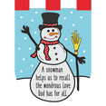 thumbnail image 1 of A Snowman Helps Us Smiling White 18 x 13 Burlap Double Applique Small Garden Flag, 1 of 1