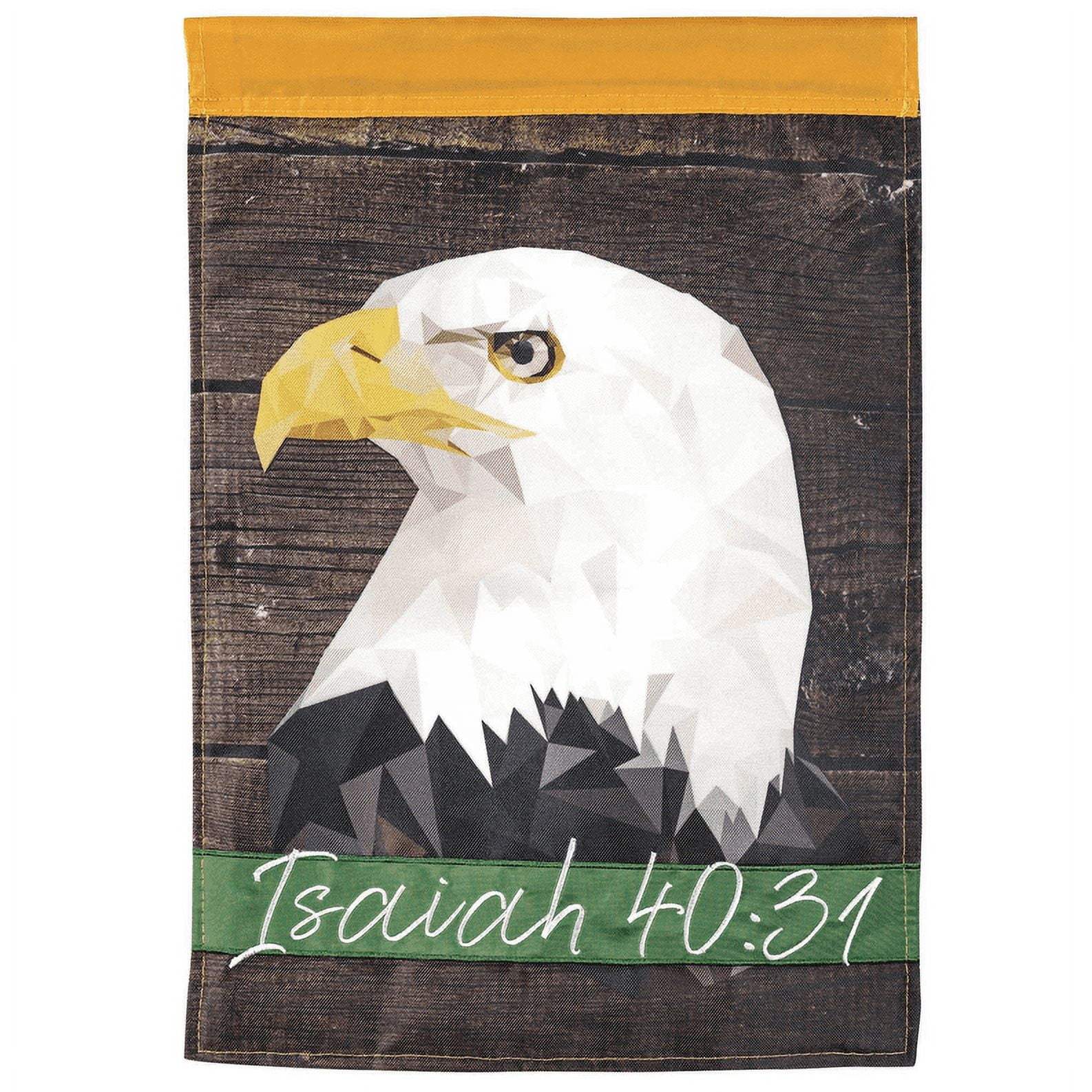 Green and Yellow Eagle Isaiah 40:31 Garden Flag