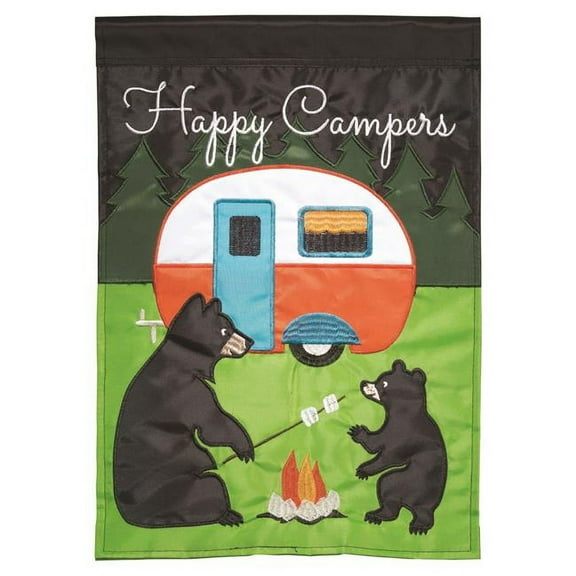 Magnolia Gardens M001208 29 x 42 in. Camper Bears Large Double Applique Garden Flag