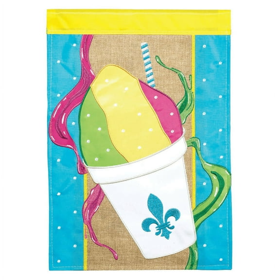 Magnolia Gardens M001336 29 x 42 in. Double Applique Snoballs Y All Burlap Garden Flag - Large