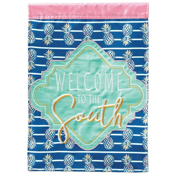 Magnolia Gardens M001596 29 x 42 in. Welcome to The South Pineapple Garden Flag - Large