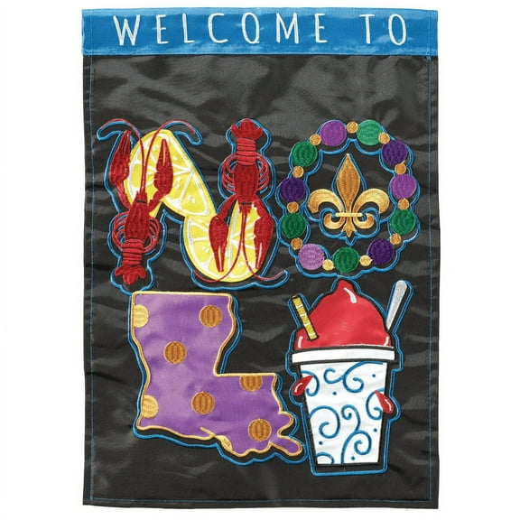 Magnolia Gardens M001597 Welcome to Nola Garden Flag - Large
