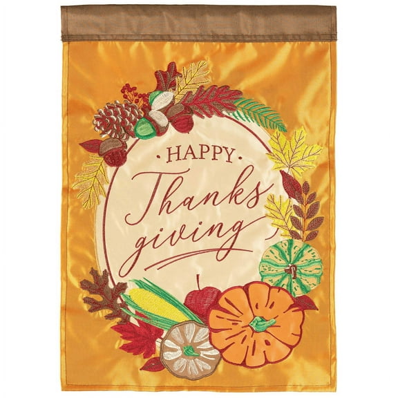 Magnolia Gardens M001642 29 x 42 in. Happy Thanksgiving Polyester Garden Flag - Large