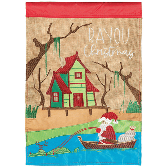 Magnolia Gardens M001663 29 x 42 in. Santa Bayou Christmas Polyester Flag - Large