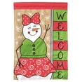 thumbnail image 1 of Magnolia Gardens M011057 13 x 18 in. Double Applique Snowman Welcome Burlap Garden Flag, 1 of 1