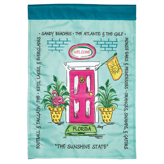 Magnolia Gardens M011152 13 x 18 in. Florida Front Door Applique Garden Flag