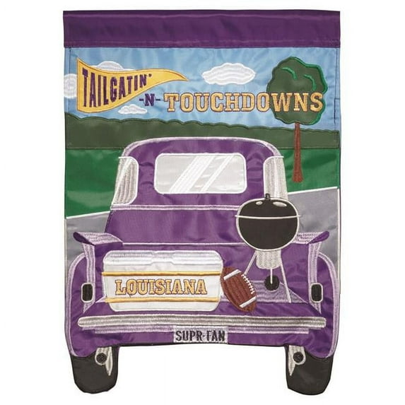 Magnolia Gardens M011179 13 x 18 in. Louisiana Tailgatin Double Applique Garden Flag