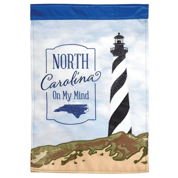 Magnolia Gardens M011259 13 x 18 in. North Carolina Lighthouse Double Applique Garden Flag