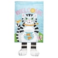 thumbnail image 1 of Magnolia Gardens M011288 13 x 24 in. Double Applique Cat Welcome Polyester Garden Flag, 1 of 2