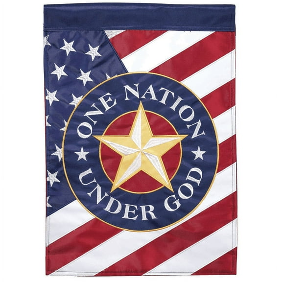 Magnolia Gardens M011295 13 x 18 in. Double Applique One Nation Under God Polyester Garden Flag