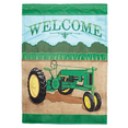 thumbnail image 1 of Magnolia Gardens M011326 13 x 18 in. Tractor Welcome Burlap Double Applique Garden Flag, 1 of 1