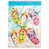 Magnolia Gardens M011355 13 x 18 in. Double Applique Flip Flops Polyester & Print Garden Flag