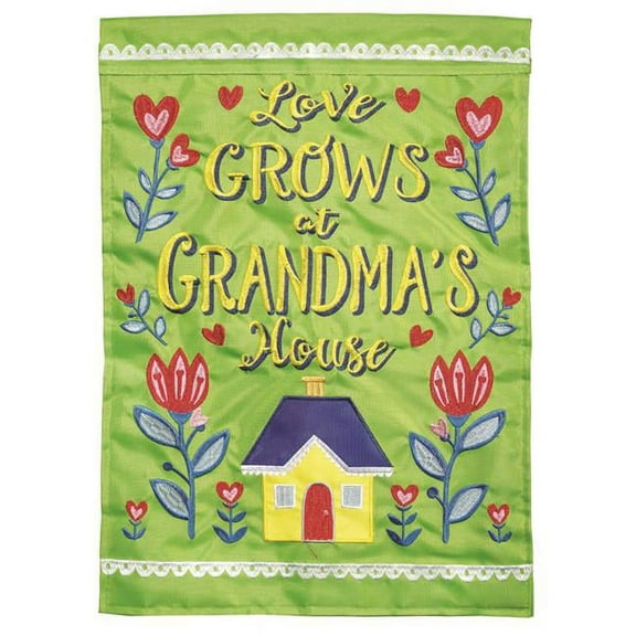 Magnolia Gardens M011357 13 x 18 in. Double Applique Grandmas House Polyester Garden Flag