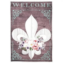 Magnolia Gardens M011381 13 x 18 in. Double Applique Welcome FLD Polyester & Print Garden Flag