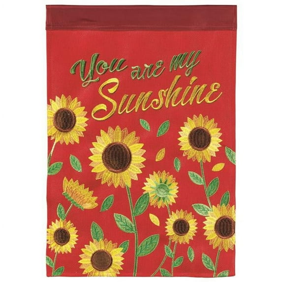 Magnolia Gardens M011417 13 x 18 in. Sunflowers You Are My Sunshine Double Applique Garden Flag