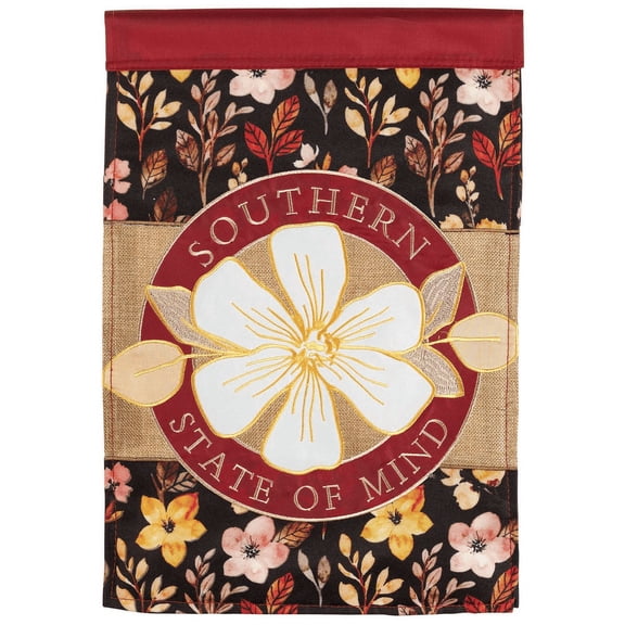 Magnolia Gardens M011469 13 x 18 in. Southern State Of Mind Double Applique Garden Flag