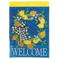 Magnolia Gardens M011522 13 x 18 in. Lemon Welcome Polyester Printed Garden Flag