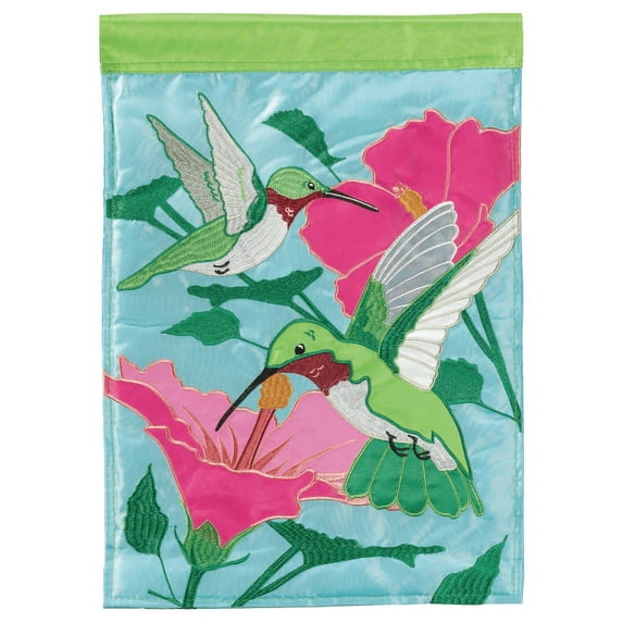 Magnolia Gardens M011527 13 x 18 in. Hummingbirds Polyester Printed Garden Flag