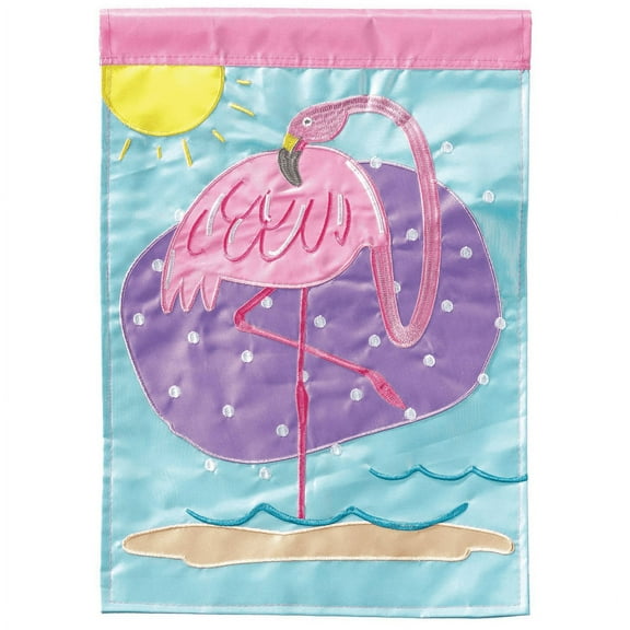 Magnolia Gardens M011538 13 x 18 in. Flamingo Polyester Printed Garden Flag