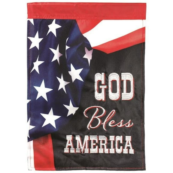 Magnolia Gardens M011568 13 x 18 in. God Bless America Applique Plus Printed Garden Flag