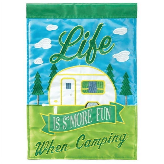 Magnolia Gardens M011579 13 x 18 in. Camper Life Is S More Fun Polyester Printed Garden Flag