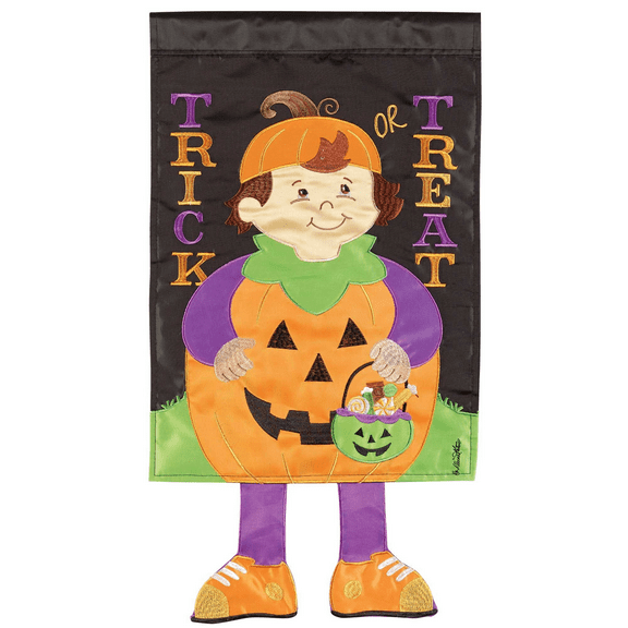 Magnolia Gardens M011622 30 x 44 in. Pumpkin Trick or Treat Garden Flag