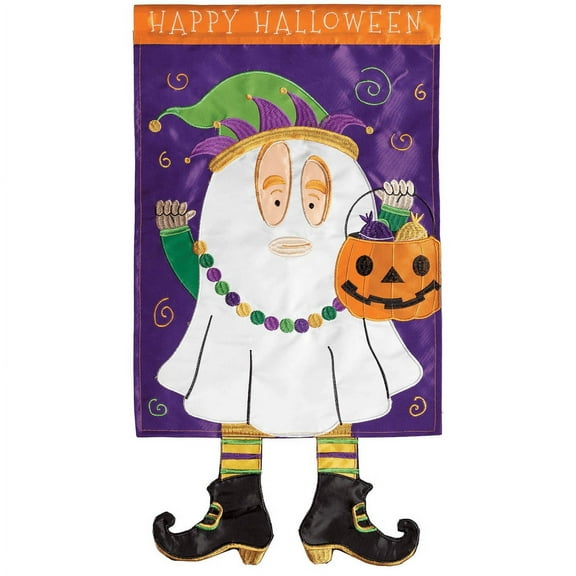 Magnolia Gardens M011627 30 x 44 in. Mardi Gras Ghost Jester Garden Flag