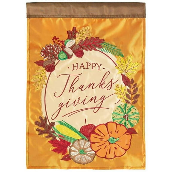 Magnolia Gardens M011642 13 x 18 in. Happy Thanksgiving Polyester Garden Flag